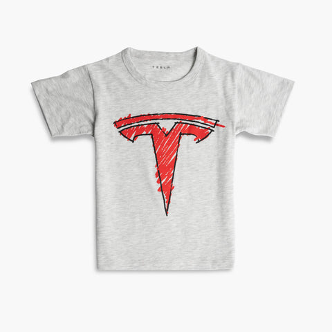 Tesla Kids Scribble T Logo Tee