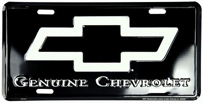 Chevy Genuine Black License Plate