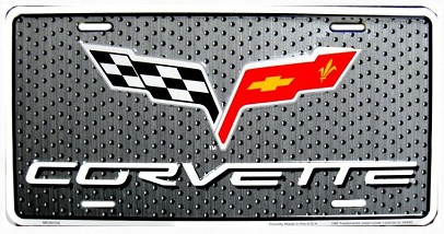 Chevy Corvette Flags License Plate