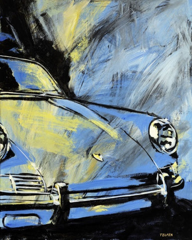 BLUE YELLOW EARLY 911 ORIGINAL PAINTING