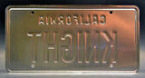 Knight Rider Michael Knight's '82 Trans Am 'KITT' KNIGHT Metal Stamped Replica Prop License Plate