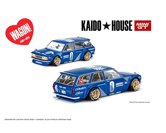 Kaido House x Mini GT 1:64 Datsun Kaido 510 Wagon Blue Limited Edition