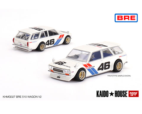 Kaido House x Mini GT 1:64 Datsun 510 Wagon BRE Version 2 (White) Limited Edition