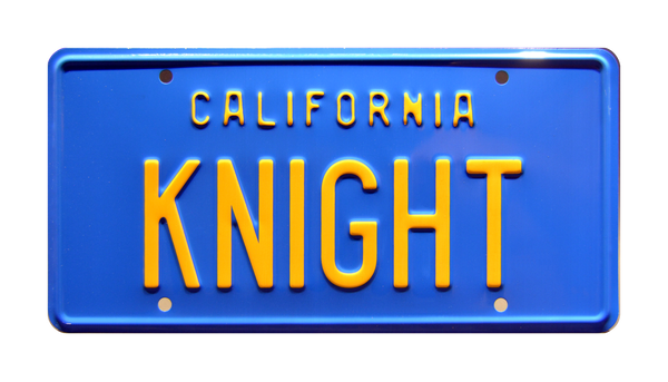 Knight Rider Michael Knight's '82 Trans Am 'KITT' KNIGHT Metal Stamped Replica Prop License Plate