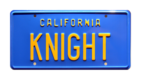 Knight Rider Michael Knight's '82 Trans Am 'KITT' KNIGHT Metal Stamped Replica Prop License Plate