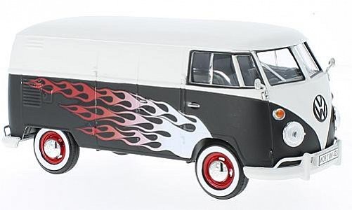 Volkswagen Type 2 White Top/ Black Bottom with Flames