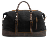 Leather Strap Waxed Canvas Weekender Bag