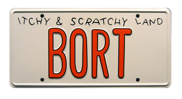 Itchy & Scratchy Land "BORT" License Plate