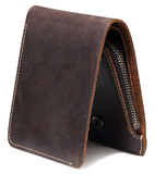 Leather Wallet with Zipper Coin Pocket