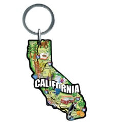 California State Shape/ Petersen Auto Keychain