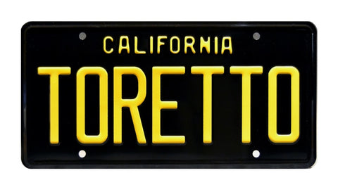 The Fast and the Furious Dodge Charger TORETTO License Plate