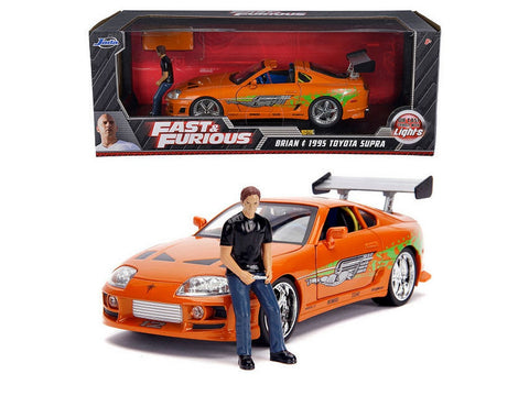 Fast & Furious - 1995 Toyota Supra With Brian Figure & Working Lights