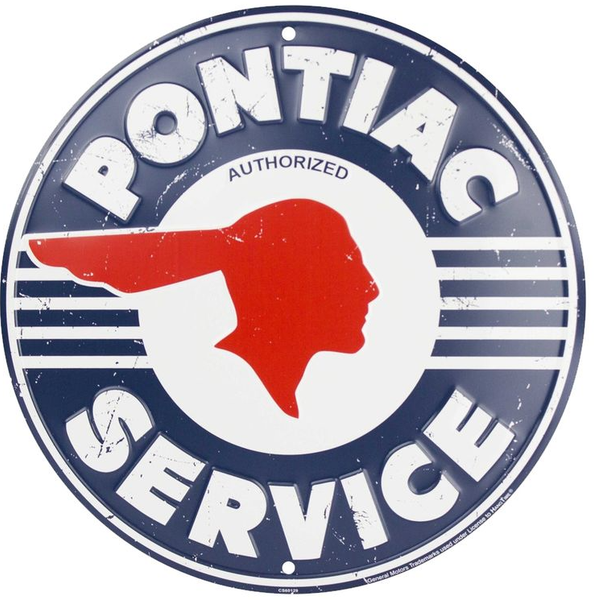 Pontiac Service Weathered Tin Sign