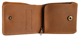 Leather Wallet with Zipper Coin Pocket